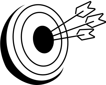 Illustration of an arrow hitting a target